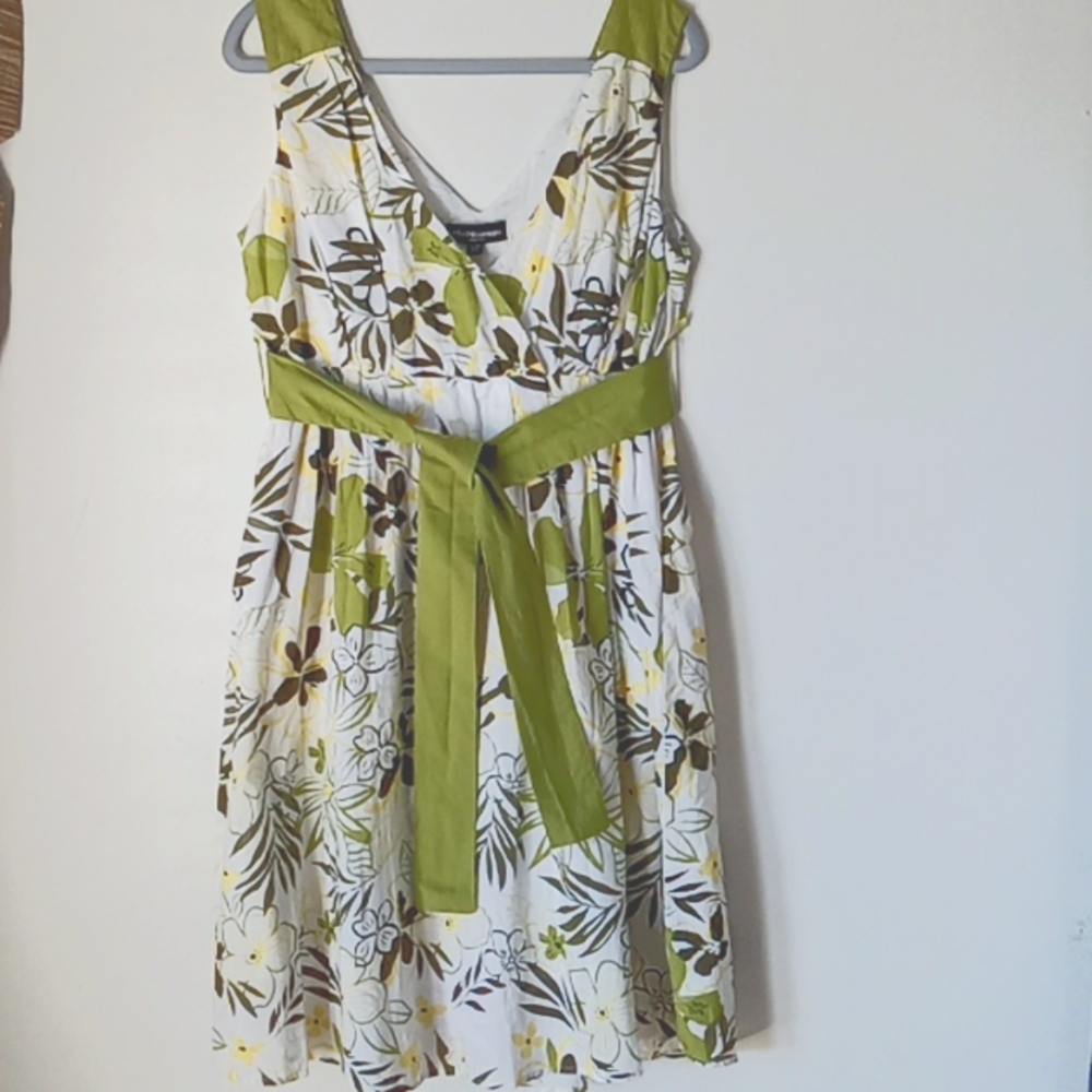 Mix Nouveau of New York women's dress size extra large colors Olive and white